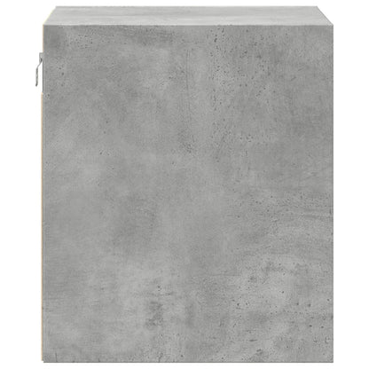 Wall-mounted Bedside Cabinets with LED Lights 2 pcs Concrete Grey