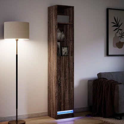 Sideboard with LED Brown Oak 36x32.5x200 cm Engineered Wood