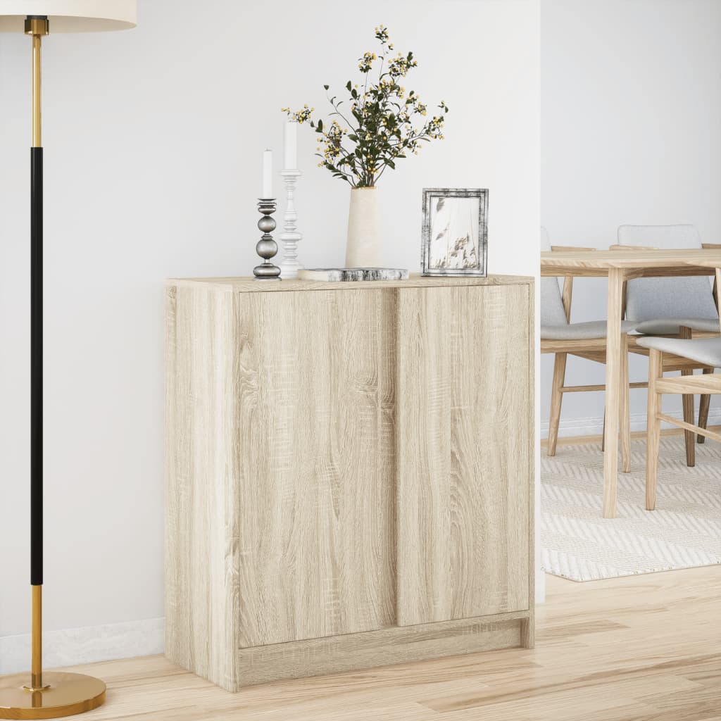 Sideboard with LED Sonoma Oak 77x34x85 cm Engineered Wood