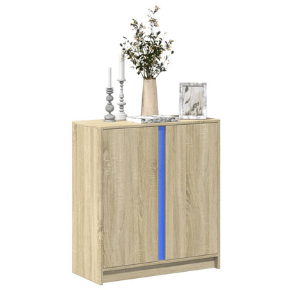 Sideboard with LED Sonoma Oak 77x34x85 cm Engineered Wood