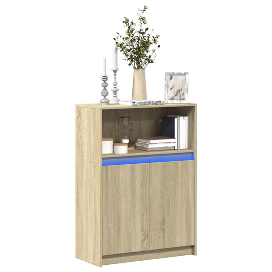 Sideboard with LED Sonoma Oak 72x34x100 cm Engineered Wood