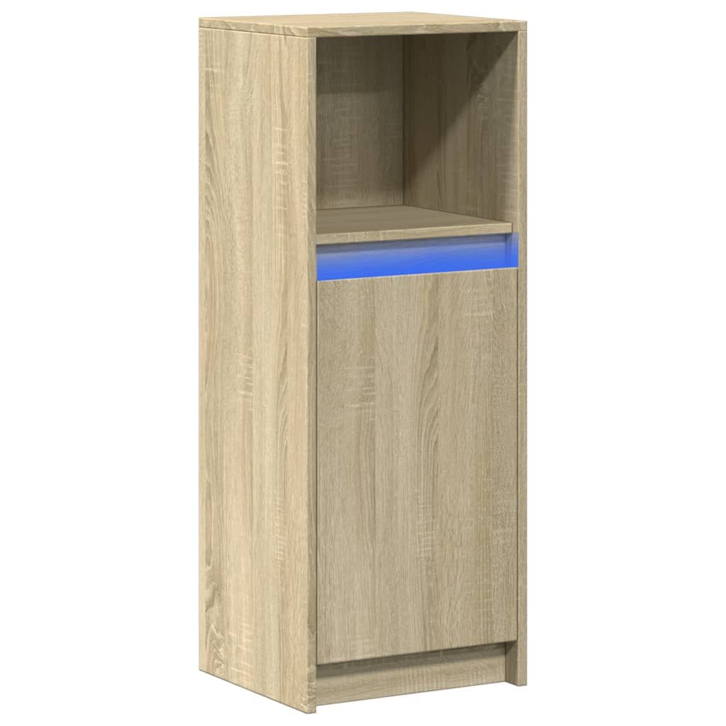 Sideboard with LED Sonoma Oak 38x34x100 cm Engineered Wood