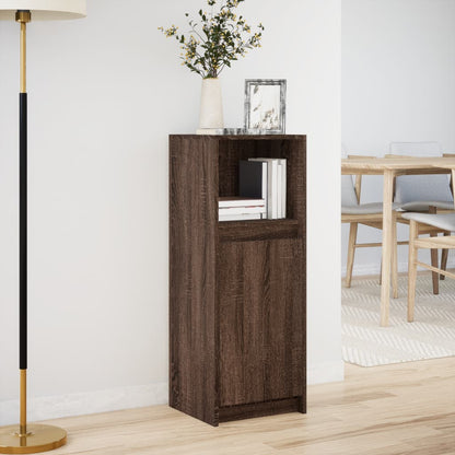 Sideboard with LED Brown Oak 38x34x100 cm Engineered Wood