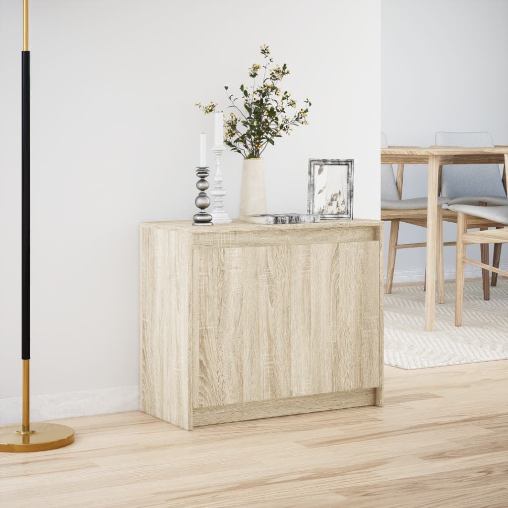 Sideboard with LED Sonoma Oak 72x34x61 cm Engineered Wood