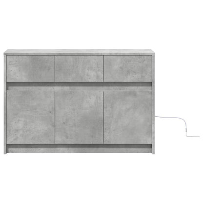 TV Cabinet with LED Concrete Grey 91x34x61 cm Engineered Wood