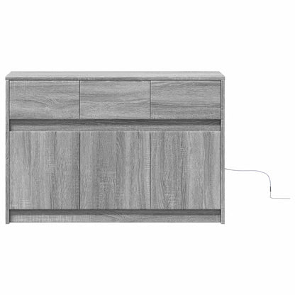 TV Cabinet with LED Grey Sonoma 91x34x61 cm Engineered Wood