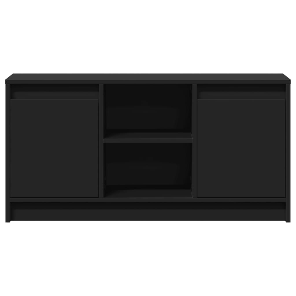 TV Cabinet with LED Black 100x34x50 cm Engineered Wood