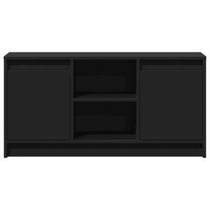 TV Cabinet with LED Black 100x34x50 cm Engineered Wood