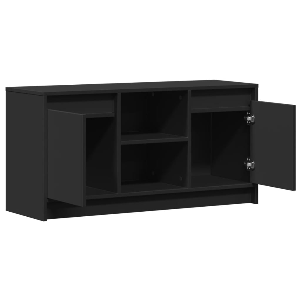 TV Cabinet with LED Black 100x34x50 cm Engineered Wood