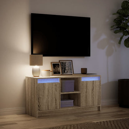 TV Cabinet with LED Sonoma Oak 100x34x50 cm Engineered Wood