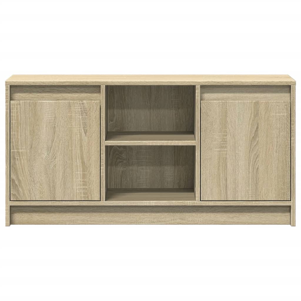 TV Cabinet with LED Sonoma Oak 100x34x50 cm Engineered Wood