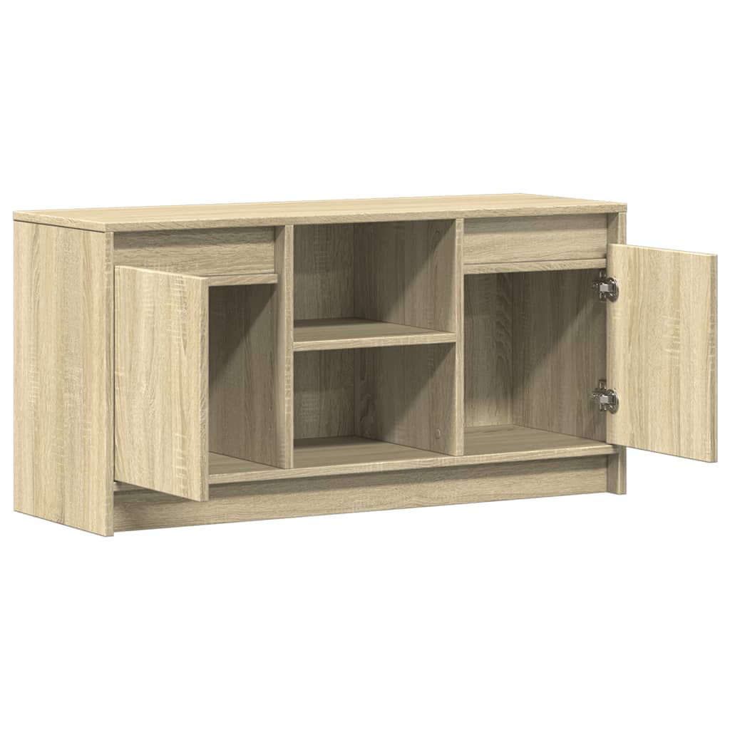 TV Cabinet with LED Sonoma Oak 100x34x50 cm Engineered Wood