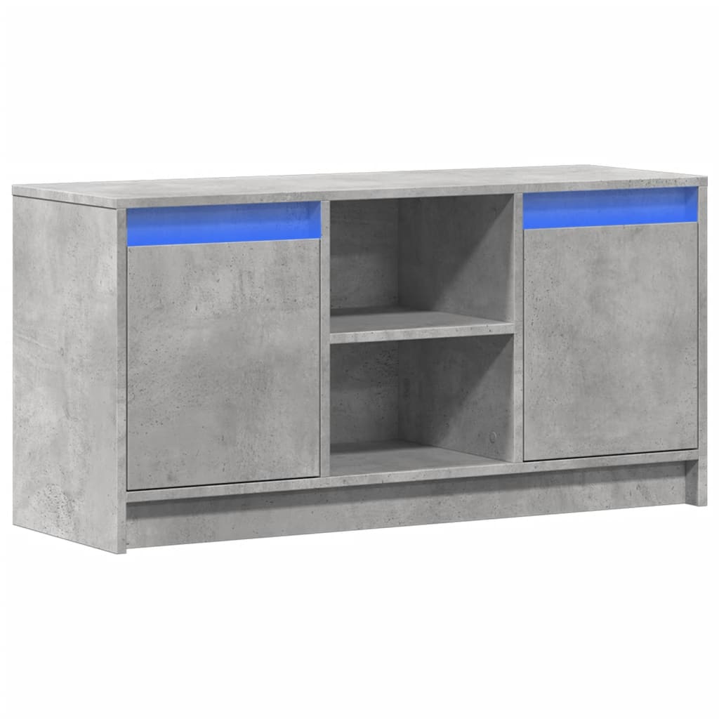 TV Cabinet with LED Concrete Grey 100x34x50 cm Engineered Wood