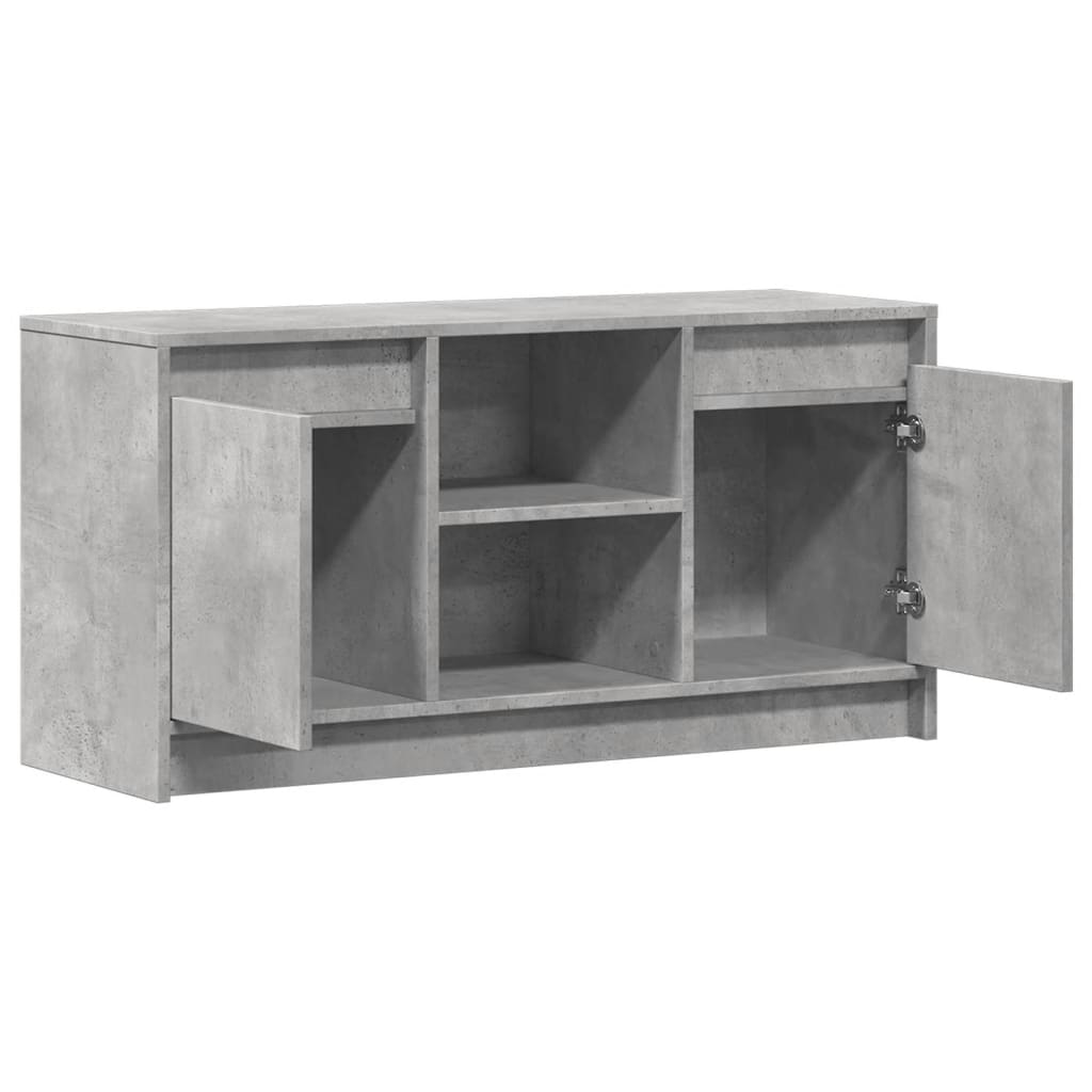 TV Cabinet with LED Concrete Grey 100x34x50 cm Engineered Wood