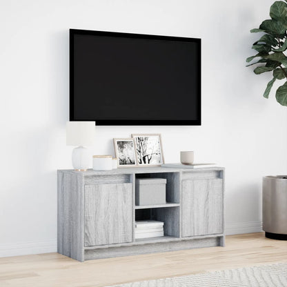 TV Cabinet with LED Grey Sonoma 100x34x50 cm Engineered Wood