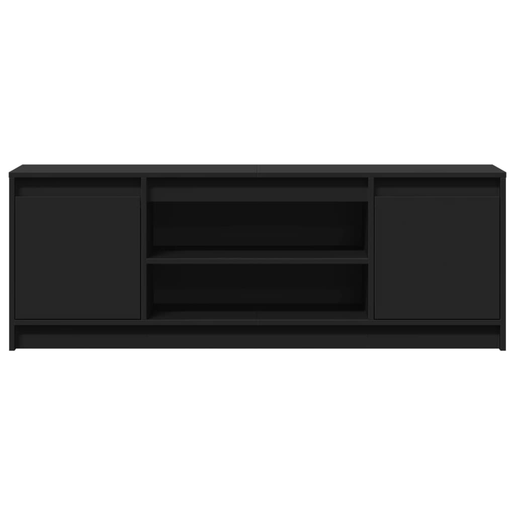 TV Cabinet with LED Black 139.5x34x50 cm Engineered Wood