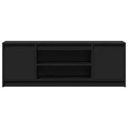 TV Cabinet with LED Black 139.5x34x50 cm Engineered Wood