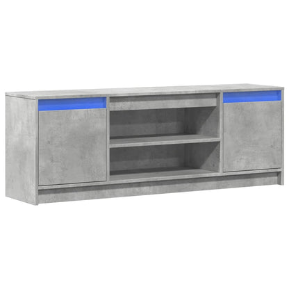 TV Cabinet with LED Concrete Grey 139.5x34x50 cm Engineered Wood