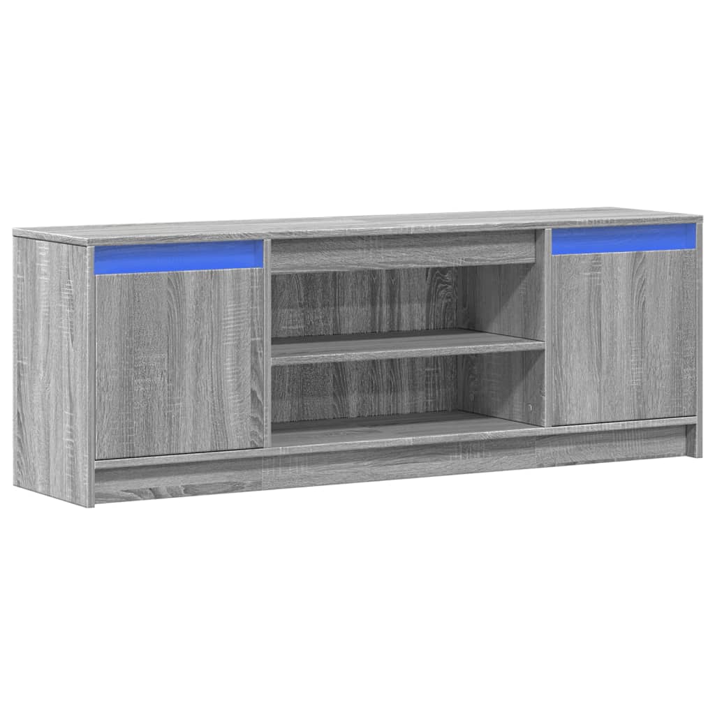 TV Cabinet with LED Grey Sonoma 139.5x34x50 cm Engineered Wood