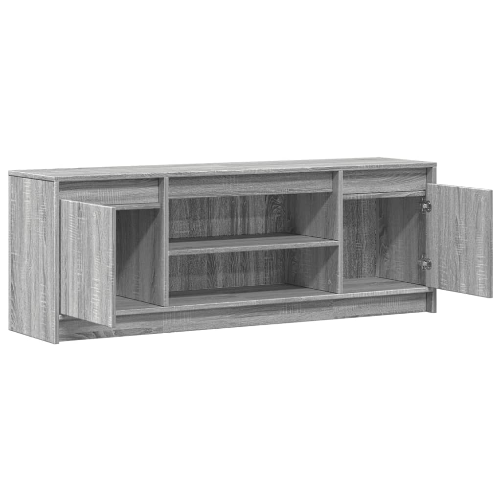 TV Cabinet with LED Grey Sonoma 139.5x34x50 cm Engineered Wood