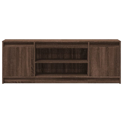 TV Cabinet with LED Brown Oak 139.5x34x50 cm Engineered Wood