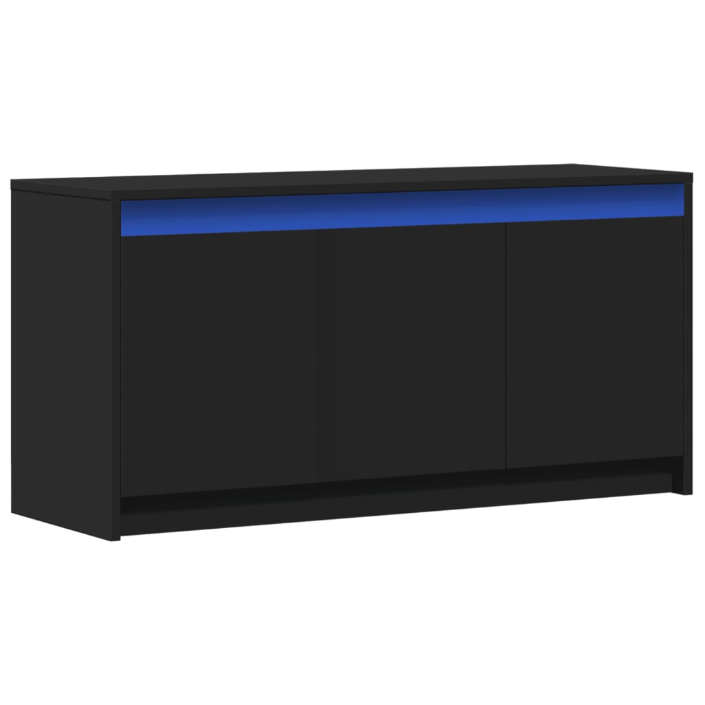 TV Cabinet with LED Black 100x34x50 cm Engineered Wood