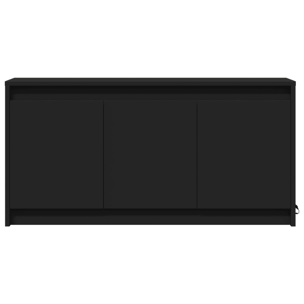 TV Cabinet with LED Black 100x34x50 cm Engineered Wood