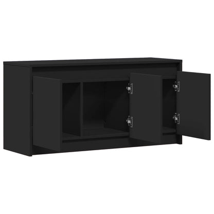 TV Cabinet with LED Black 100x34x50 cm Engineered Wood