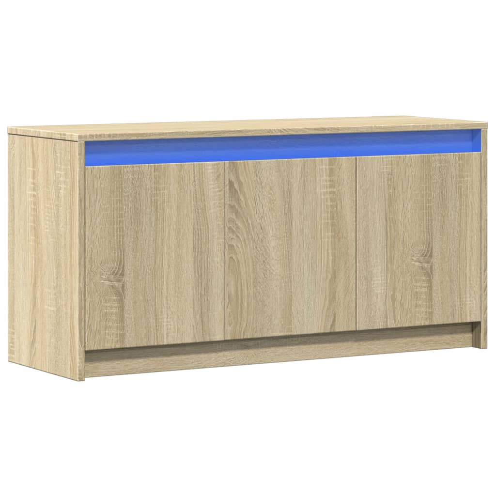 TV Cabinet with LED Sonoma Oak 100x34x50 cm Engineered Wood