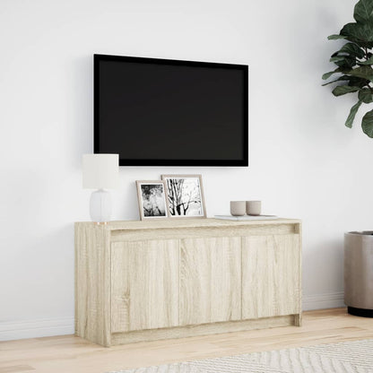 TV Cabinet with LED Sonoma Oak 100x34x50 cm Engineered Wood