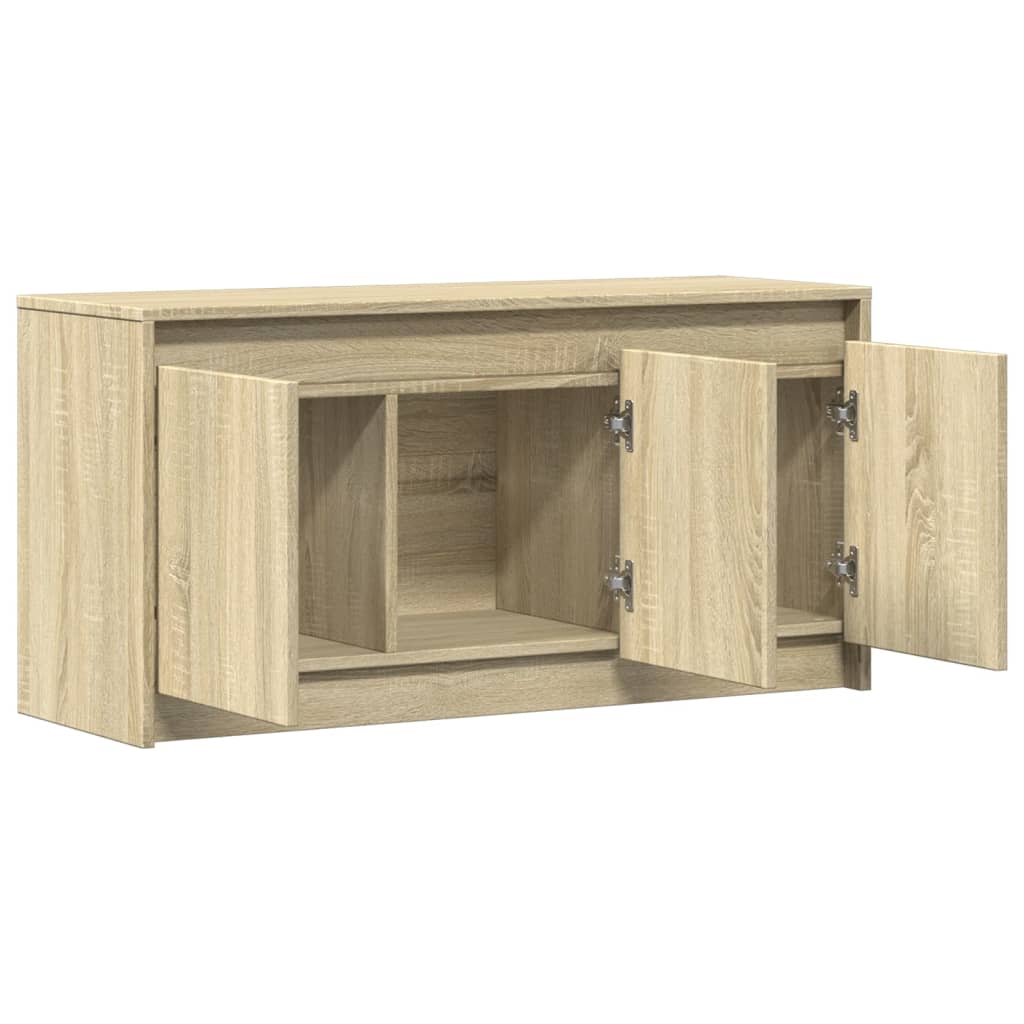 TV Cabinet with LED Sonoma Oak 100x34x50 cm Engineered Wood