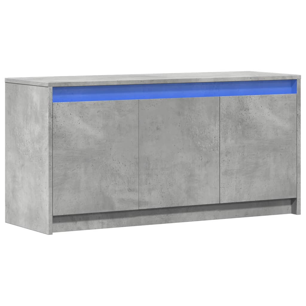 TV Cabinet with LED Concrete Grey 100x34x50 cm Engineered Wood