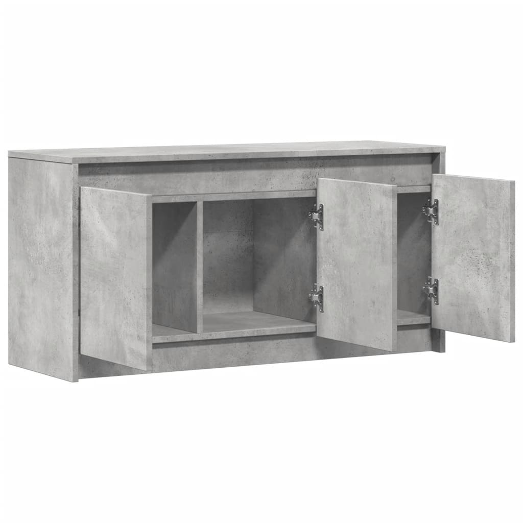 TV Cabinet with LED Concrete Grey 100x34x50 cm Engineered Wood