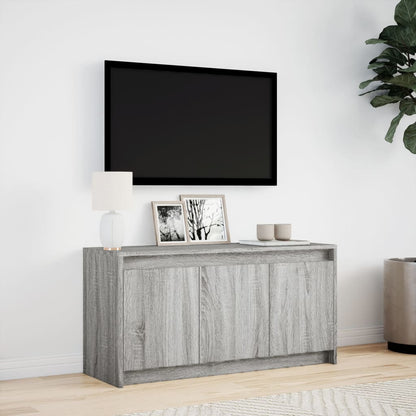 TV Cabinet with LED Grey Sonoma 100x34x50 cm Engineered Wood