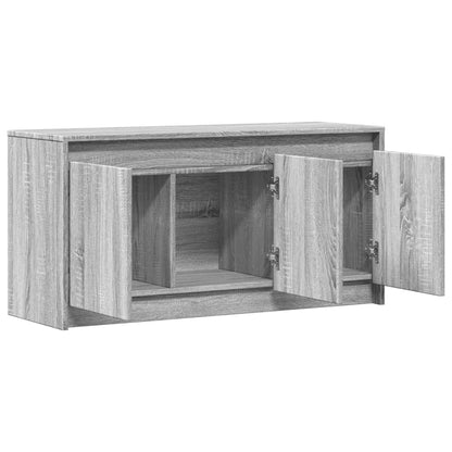 TV Cabinet with LED Grey Sonoma 100x34x50 cm Engineered Wood