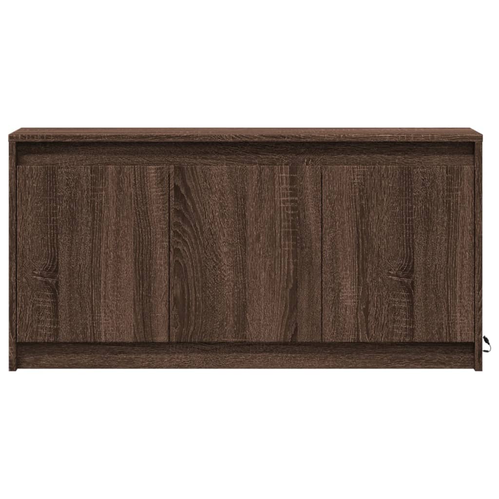 TV Cabinet with LED Brown Oak 100x34x50 cm Engineered Wood