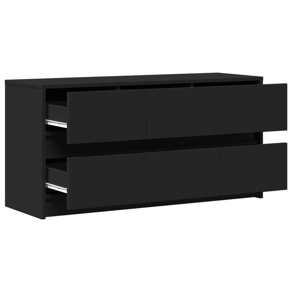 TV Cabinet with LED Black 100x34x50 cm Engineered Wood