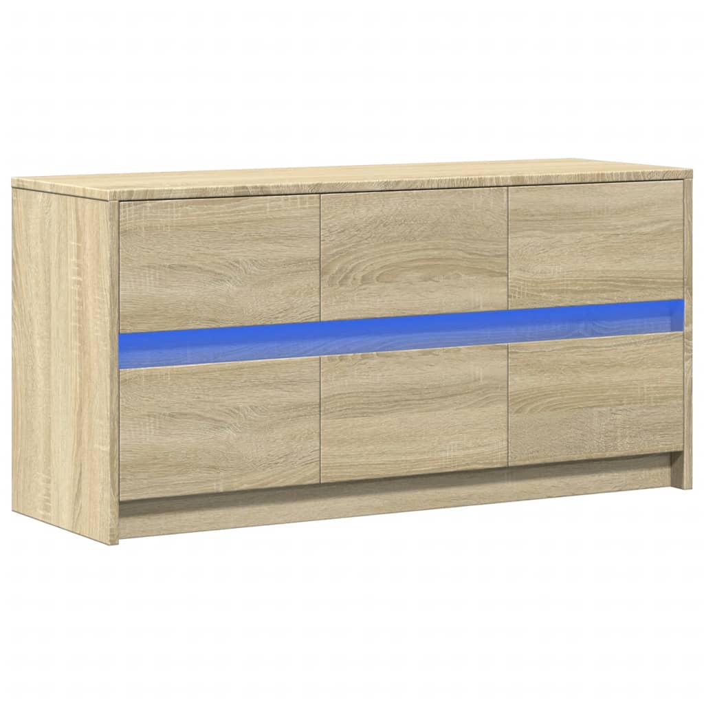 TV Cabinet with LED Sonoma Oak 100x34x50 cm Engineered Wood