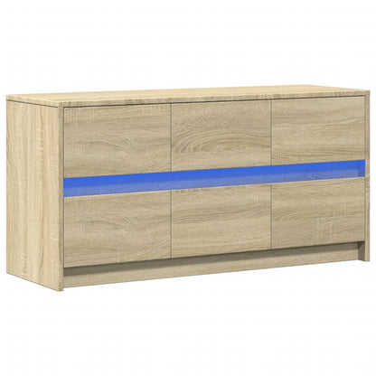 TV Cabinet with LED Sonoma Oak 100x34x50 cm Engineered Wood