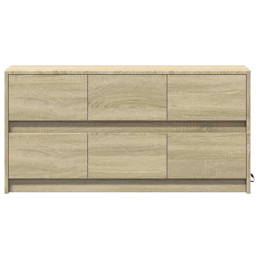 TV Cabinet with LED Sonoma Oak 100x34x50 cm Engineered Wood