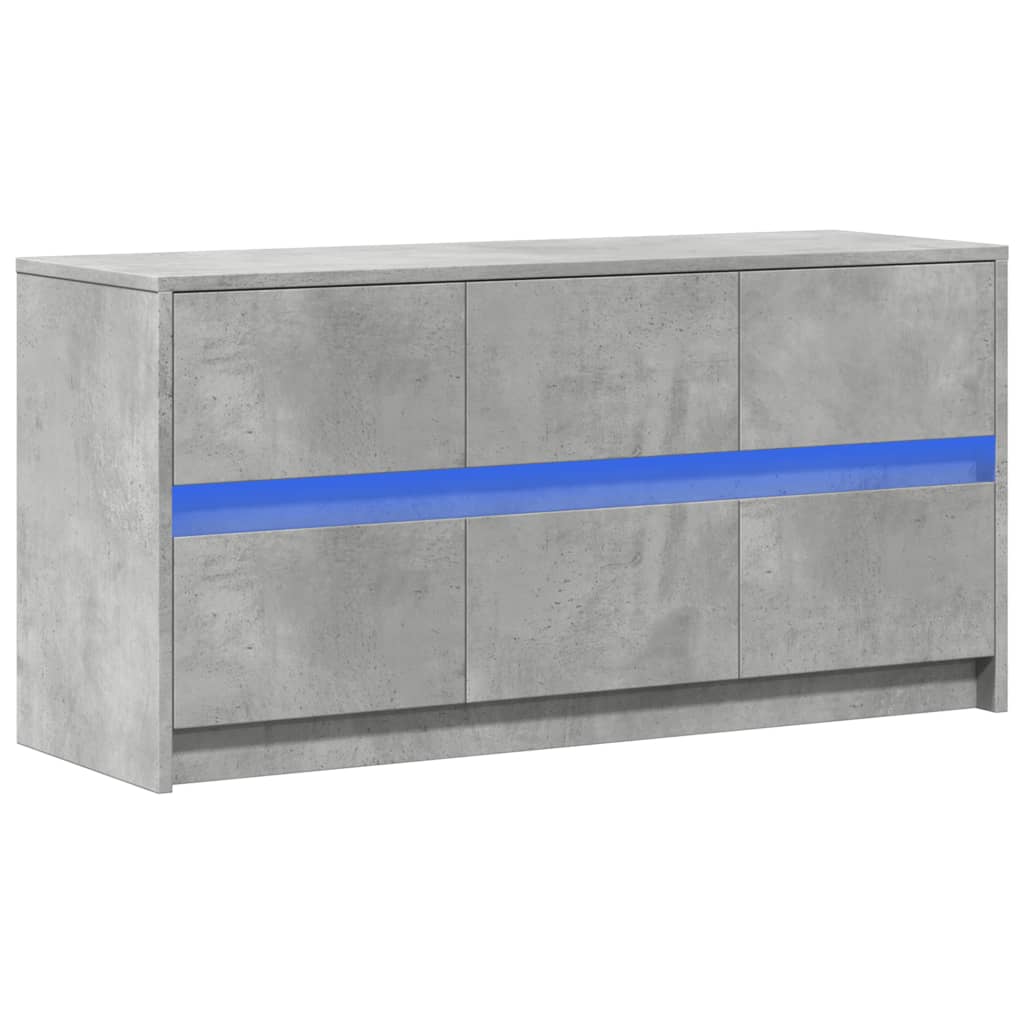 TV Cabinet with LED Concrete Grey 100x34x50 cm Engineered Wood