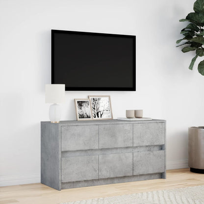 TV Cabinet with LED Concrete Grey 100x34x50 cm Engineered Wood