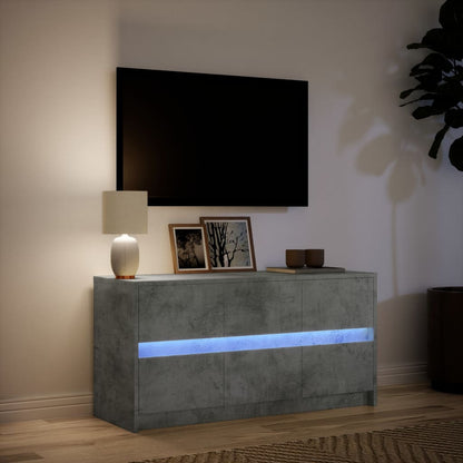 TV Cabinet with LED Concrete Grey 100x34x50 cm Engineered Wood