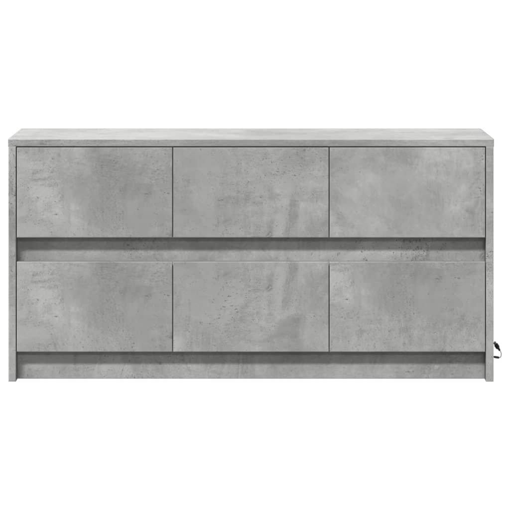 TV Cabinet with LED Concrete Grey 100x34x50 cm Engineered Wood