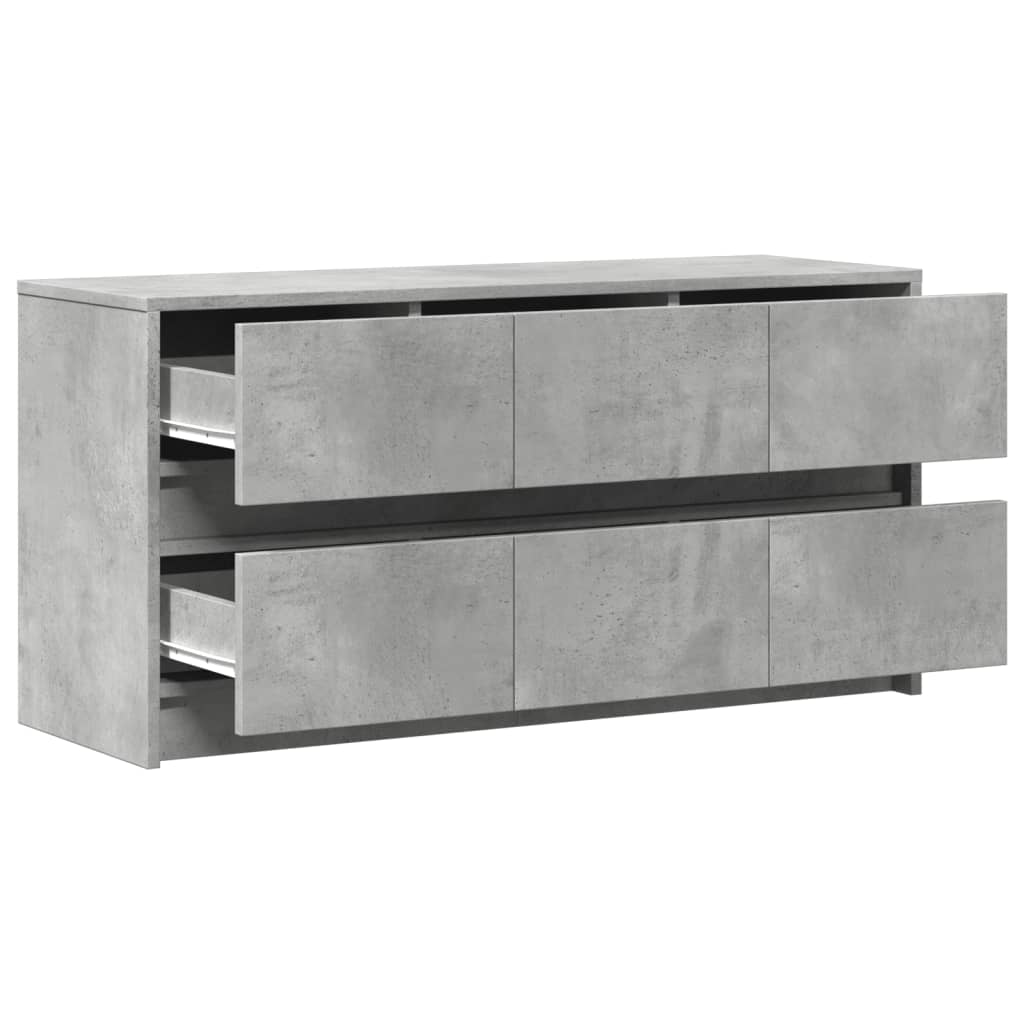 TV Cabinet with LED Concrete Grey 100x34x50 cm Engineered Wood