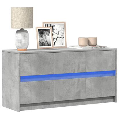 TV Cabinet with LED Concrete Grey 100x34x50 cm Engineered Wood