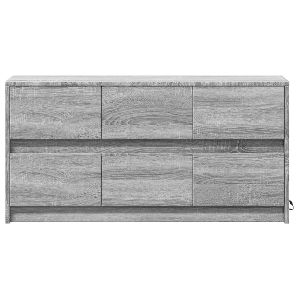 TV Cabinet with LED Grey Sonoma 100x34x50 cm Engineered Wood