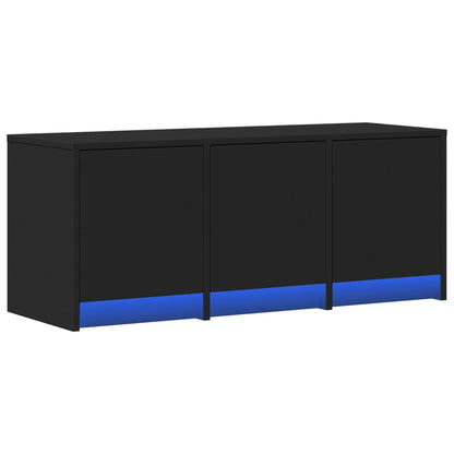 TV Cabinet with LED Black 97x34x40 cm Engineered Wood