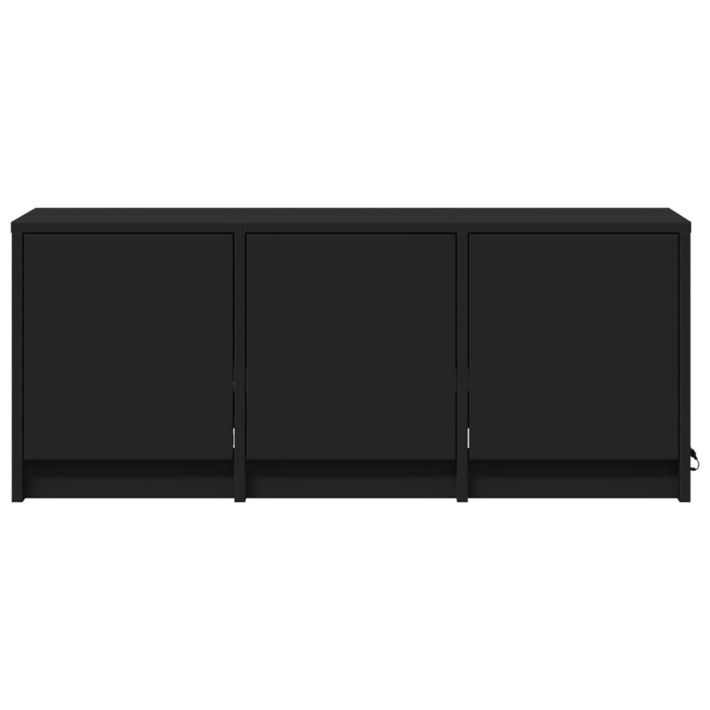 TV Cabinet with LED Black 97x34x40 cm Engineered Wood