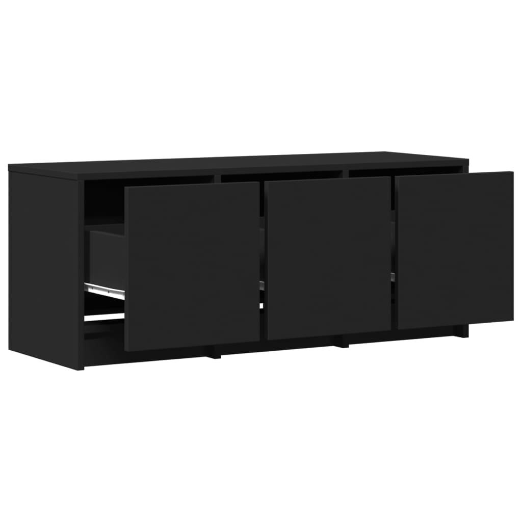 TV Cabinet with LED Black 97x34x40 cm Engineered Wood